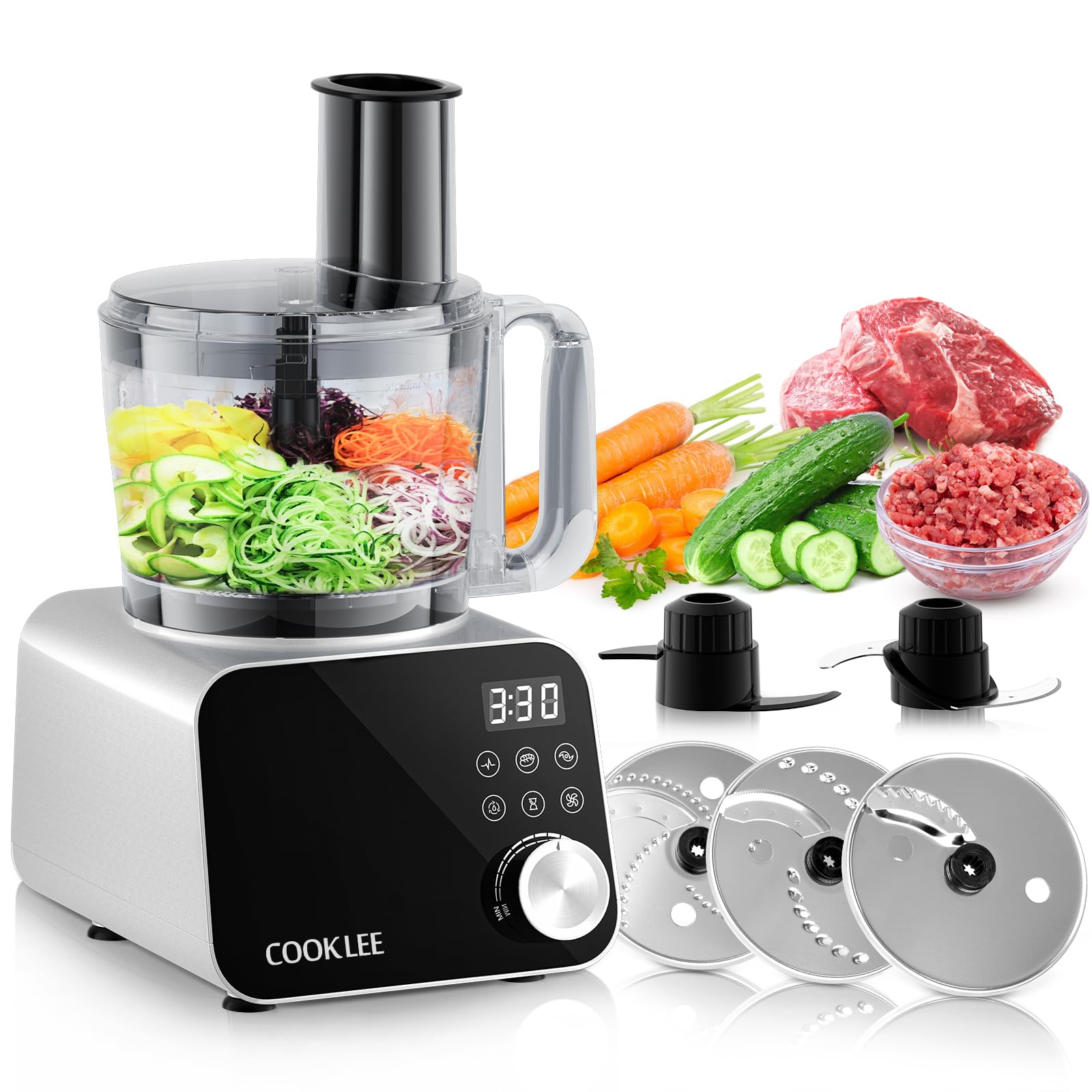 Amazon.com: COOKLEE Food Processor, 600 Watts, 6 Functions